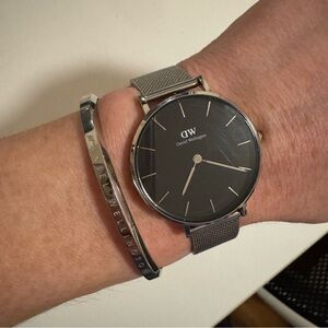 Daniel Wellington Black and Silver Women’s Watch and bracelet